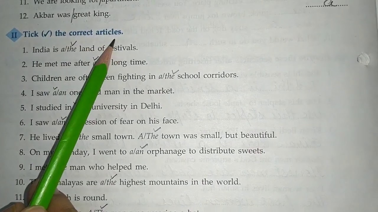 Worksheet-2 (Articles)