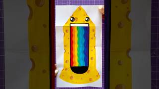 🧀 Rainbow Cheese Art 🌈 | Fun Emoji Drawing 😁✨ #shorts