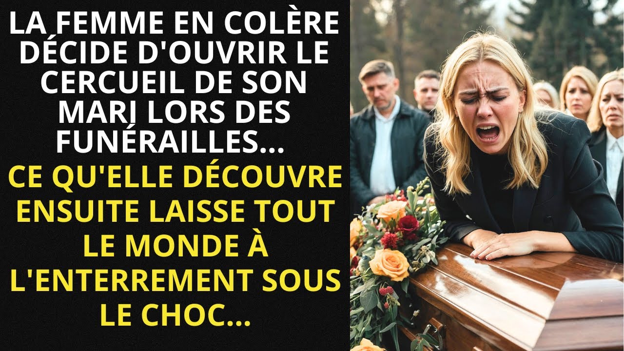 LA FEMME EN COLÈRE DÉCIDE D'OUVRIR LE CERCUEIL DE SON MARI LORS DES FUNÉRAILLES... CE QU'ELLE...