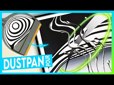 DIY dust pan pouring - acrylic pouring and mixed media