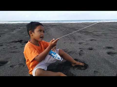 main layangan di pantai