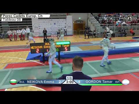 2020 xx T08 03 F S Individual Porec CRO ZC Cadets GREEN GORDON ISR vs NEIKOVA BUL
