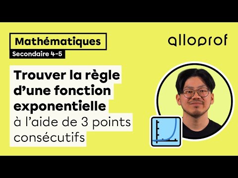 Trouver la règle d'une fonction exponentielle à l'aide de 3 points consécutifs | Alloprof