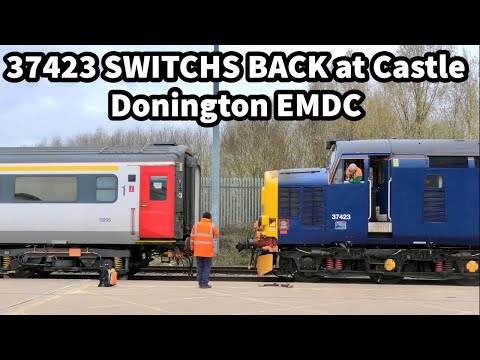 37423 at CASTLE DONINGTON EMDC to collect EASTERN RAIL Mk3's & 4L38 Runs-Around at JCT..! 11/12/24
