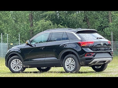 Volkswagen NEW T-roc Life 2022 in 4K Deep Black Pearl 16 inch Chester Walk around & Detail insid