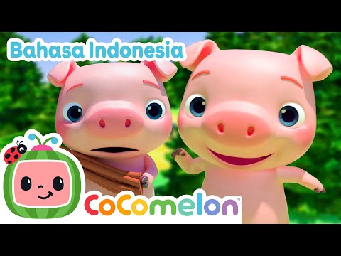 Petualangan Tiga Babi Kecil | CoComelon Bahasa Indonesia - Lagu Anak Anak | Nursery Rhymes