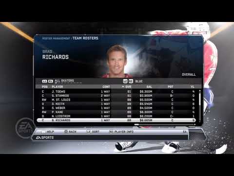 NHL 12 Blue All-Stars Overall Player Ratings