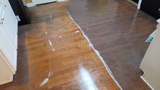 UNBELIEVABLE hardwood floor wax removal job & the customer couldn