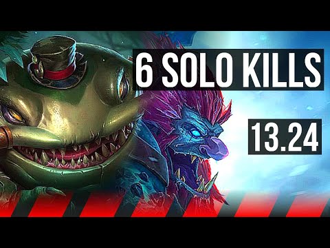 TAHM KENCH vs TRUNDLE (TOP) | 6/0/0, 6 solo kills, 700+ games, Dominating | NA Master | 13.24