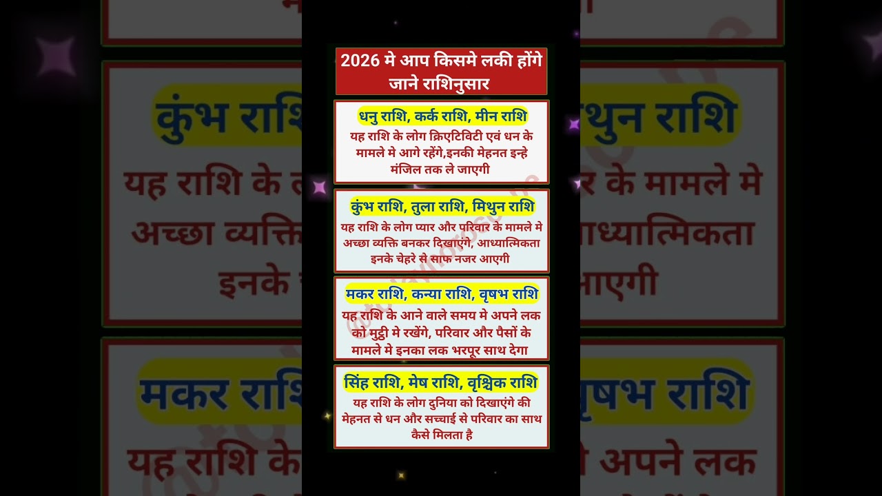 2026 मे आप किसमे लकी होंगे | आज का राशिफल | today horoscope | daily horoscope | aaj ka rashifal