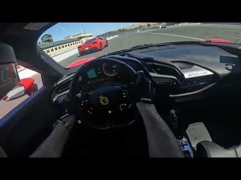Ferrari SF90 vs Ferrari 488 in sonoma raceway racetrack