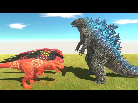5x Marvel DC T-Rex Death Run vs Godzilla - Animal Revolt Battle Simulator
