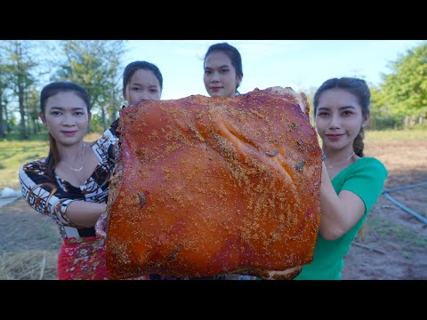 Wow pork roasted cook recipe with my big family - Amazing video