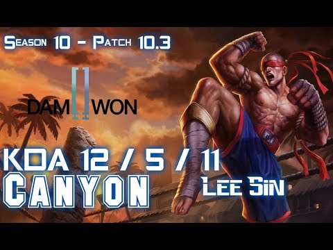 DWG Canyon LEE SIN vs JARVAN IV Jungle - Patch 10.3 KR Ranked