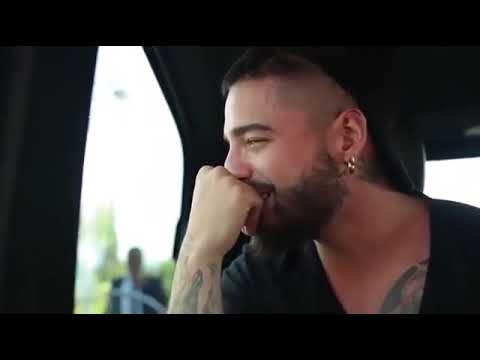 Maluma hearing his song with Madonna for the first time on Radio.