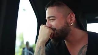 Maluma hearing his song with Madonna for the first time on Radio.
