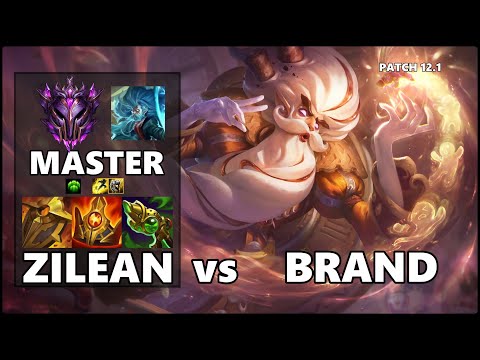SEASON 12 MASTER Support Gameplay - ZILEAN VS BRAND Patch 12.1