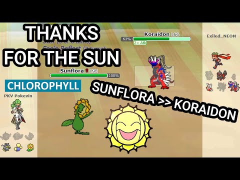 Sunflora Beat a Koraidon 1vs1! (Pokemon Showdown Random Battles) (High Ladder)