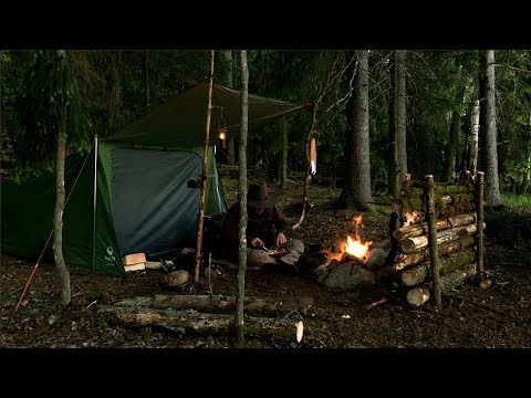 7 day Solo Bushcraft Wild Island Camp - Full Trip Long Version - Woodcraft, Tenkara, Painting