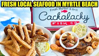 Fresh Local Seafood Restaurant in Myrtle Beach! Cackalacky Fish Co Review! ||NOW CLOSED||