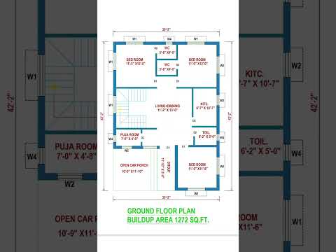 30x40 house plan | 30x40 simple house plan #houseplan #housedesign