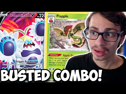 Crabominable V Is BUSTED With Flapple! Easily One Hit KO Anything! Fusion Strike PTCGO