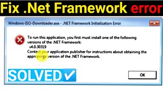 [SOLVED] How to fix .NET framework error | v4.0 or upper