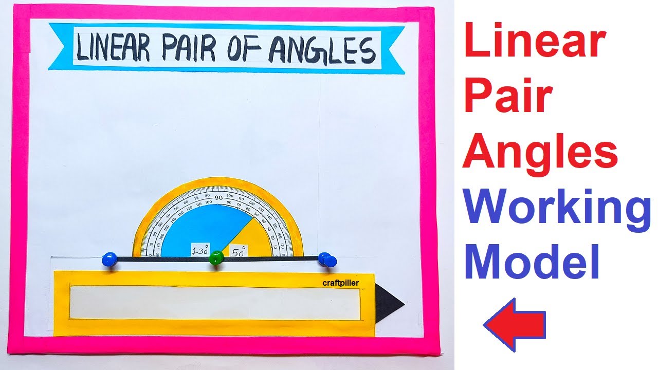 linear pair angles working model - maths tlm project - simple and easy tlm | craftpiller