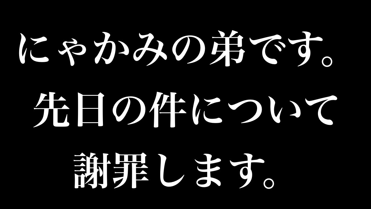 にゃかみの弟です。先日の件について謝罪します。