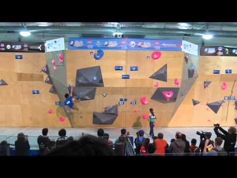 Kokoro Fujii gets through Mens Final 4 problem at IFSC Toronto World Cup 2015