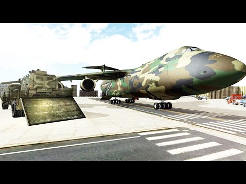Army Cargo Plane - Transporting Pickup Truck in Cargo Plane | Simulator Car
