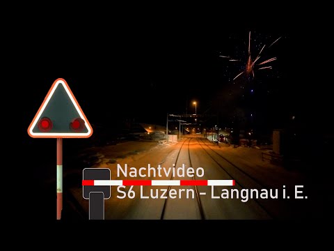 Nachtvideo / nightvideo Cab ride  - S6 Luzern - Langnau i. E.  bls RABe 528 MIKA)