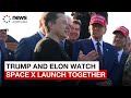Donald Trump Watches Space X Starship Launch With Elon Musk