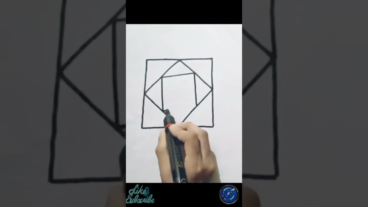 Draw Square with design  #shorts