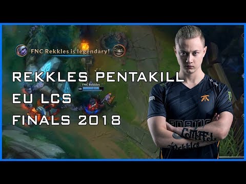 Rekkles Tristana Pentakill | EU LCS Finals 2018 | Game 1 - FNC vs G2