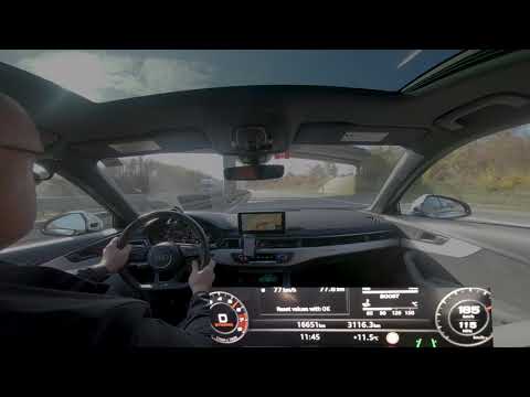 2018 Audi S4 Acceleration German Autobahn: 20-155 mph full throttle