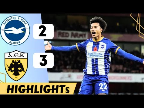Brighton 2 - 3 AEK Athens : Sep-21-2023 Europa League Highlights