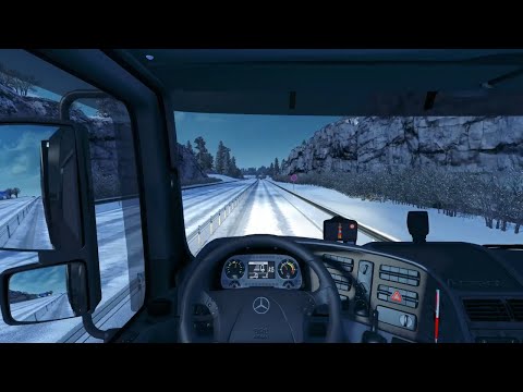 Mercedes Benz Actros MP2 Black Edition Winter Mod 1.39 | Euro Truck Simulator 2 1.39 - Gameplay ETS2