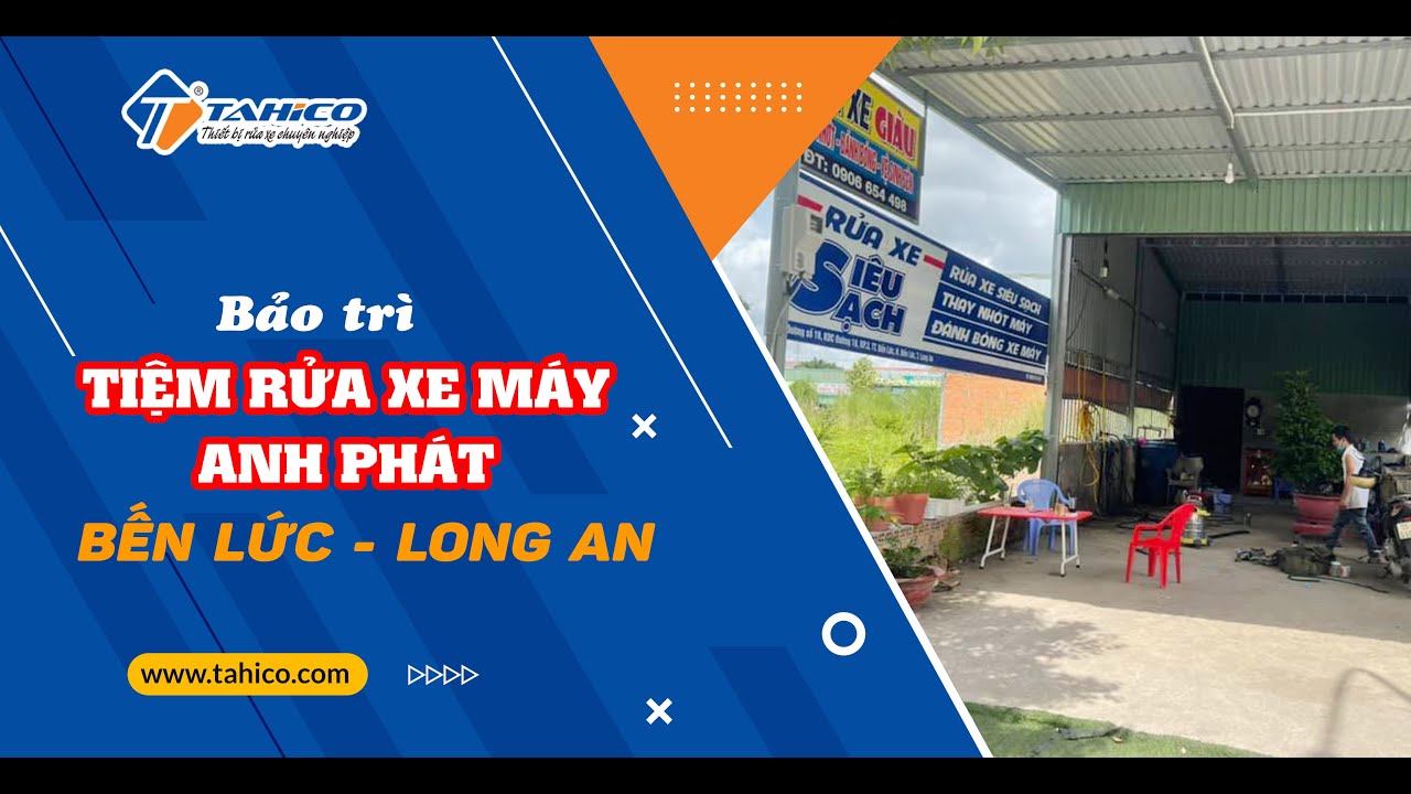Lắp đặt các thiết bị tiệm rửa xe máy cho anh Phát ở Long An 6