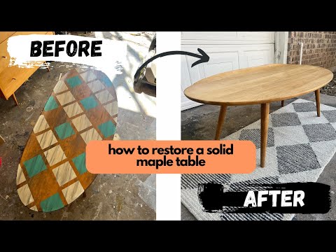 Restoring a Painted Solid Maple MCM Table to its Original Beauty | DIY Furniture Restoration