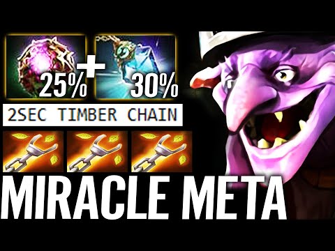 🔥 MIRACLE WTF Cancer Meta -55% CD 2Sec Timber Chain 100% Can't Catch 7.29 Dota 2 Pro Timbersaw MID