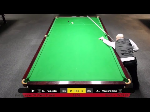Semfinale: Kåre Valde - Asle Valvatne, Stord Snookerklubb Klubbmeisterskap 6 raud 2019
