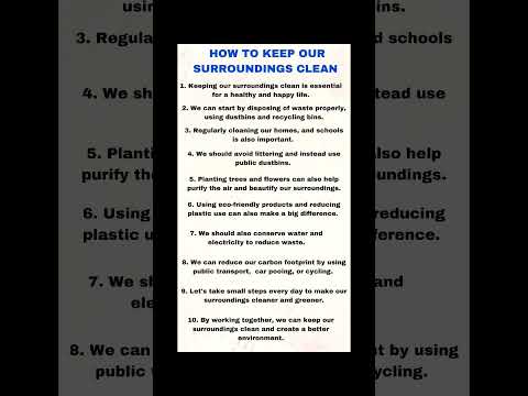 how to keep our surroundings clean essay/Write an essay on keep our surroundings clean