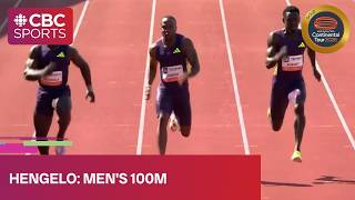 Men's 100m ends with a razor-thin photo finish at the FBK Games | #CBCSports