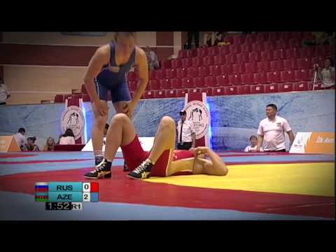 Mariya STADNYK (AZE) pins Elena VOSTRIKOVA (RUS) in the 48kg final