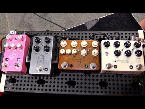 SNAMM '17 - JHS Pedals Pink Panther Delay, Moonshine Overdrive, Sweet Tea, and Double Barrel Demos