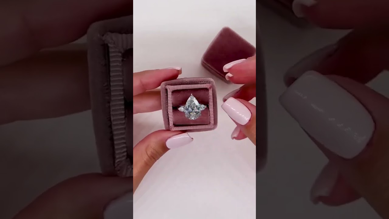 3 Stones Pear Shape Diamond Ring❤️💍 #rings #trending #viral #pearcut #3stones #shorts #youtube