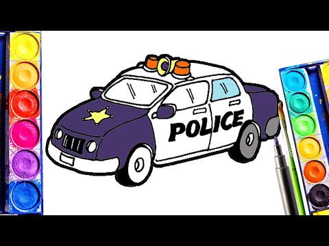Draw a police car easy | draw police car easy | police car drawing colour