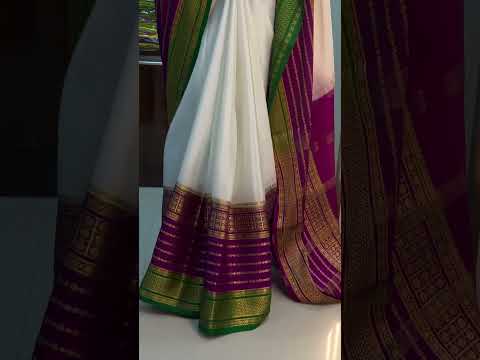 Get a mesmerising look with Mysore silk saree with tricolour combination 9148735430 #atharvastore