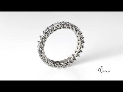 Princess Cut Celtic Diamond Eternity Band